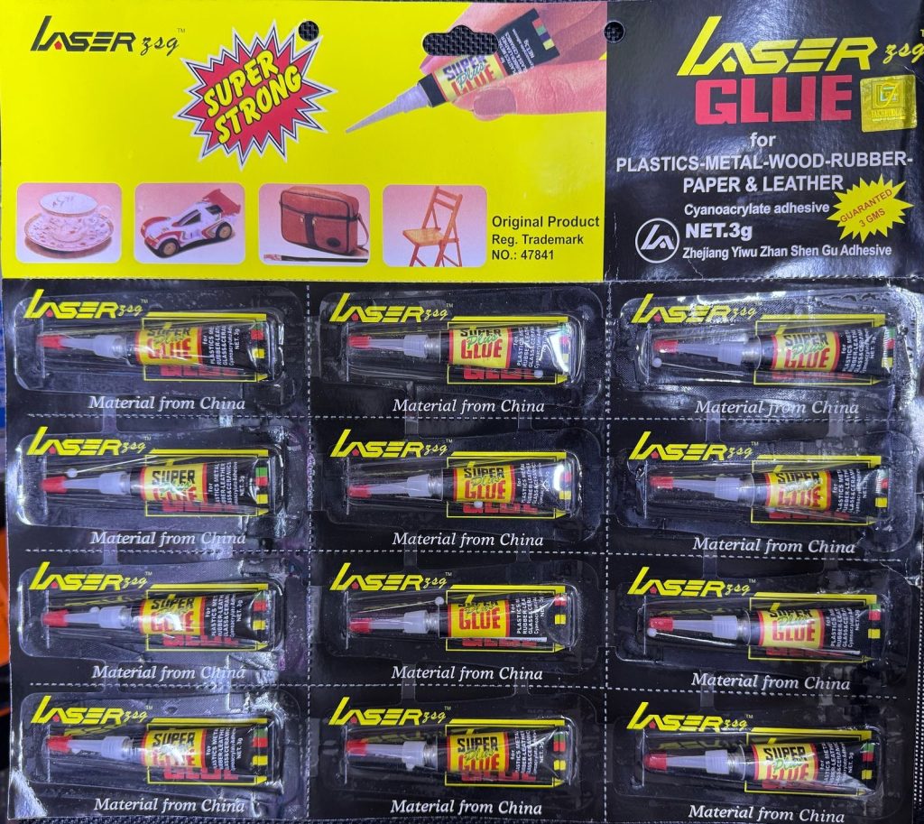Суперклей на листе LASER  12штук