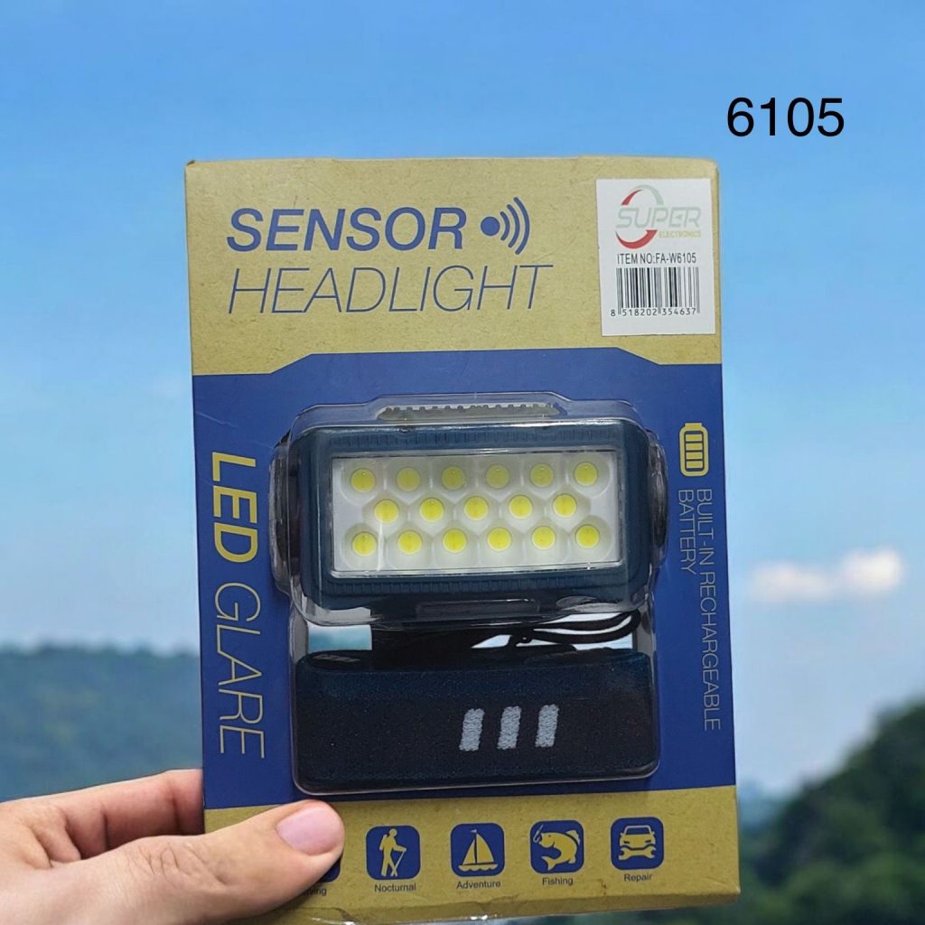 Налобный светодиодный аккумуляторный мощный фонарь No: 6105 200W