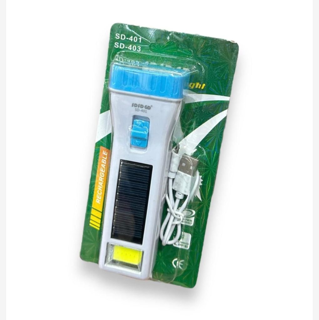 Ручной светодиодный аккумуляторный фонарь на Солнечной панели  SD-401