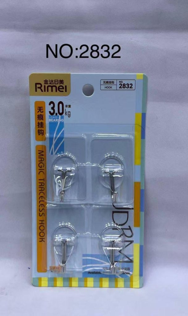 Крючки самоклеющиеся 4шт.для ванной и кухни. Вес до 3кг. 2832