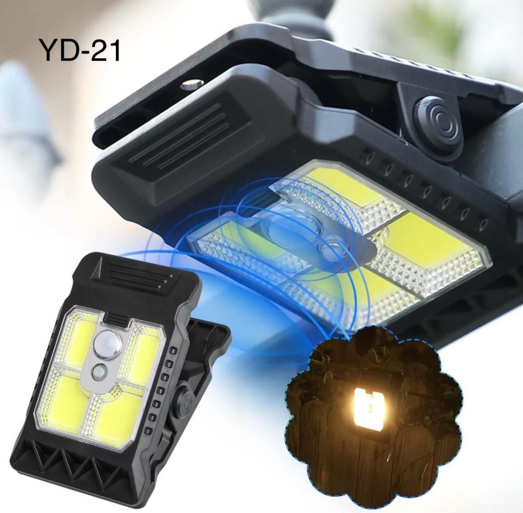 Прожектор на солнечной панели с зажимом и датчиком движения YD-21