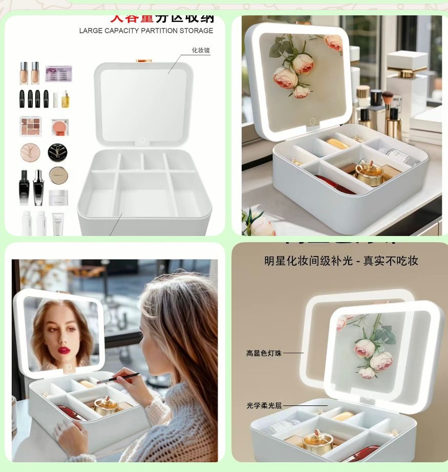 Косметическое зеркало с подсветкой и органайзером