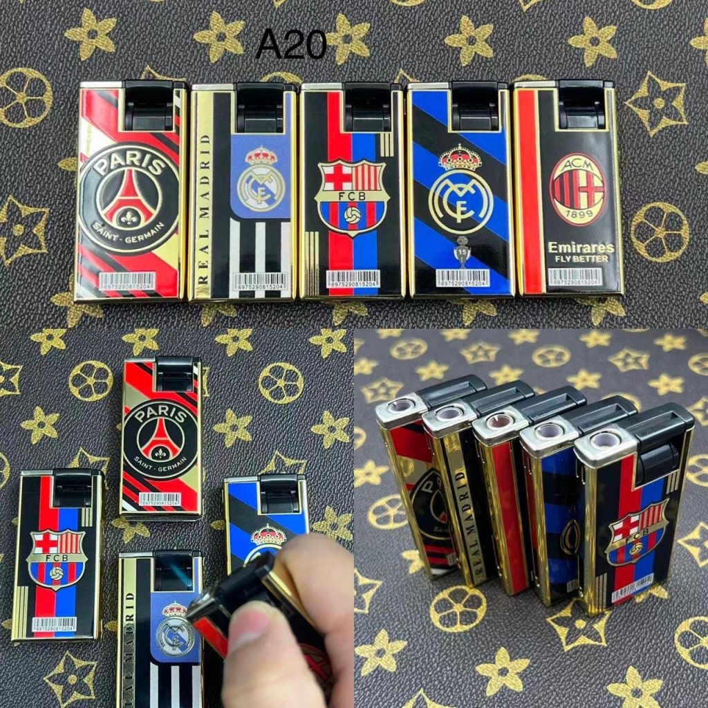 Зажигалка железная автоген, оформлено в стилистике известных европейских футбольных клубов А20