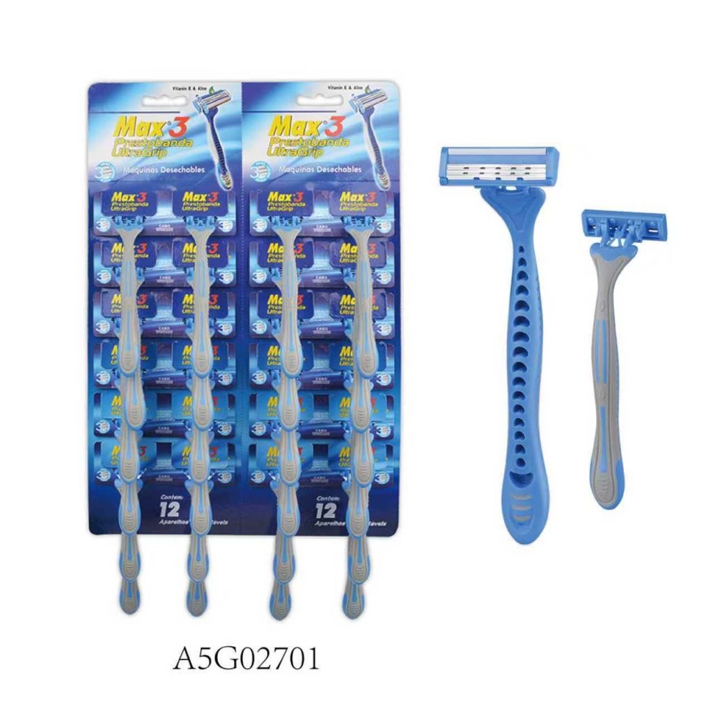 Одноразовые станки для бритья MAX 3 синий с тремя лезвиями.А5G02701