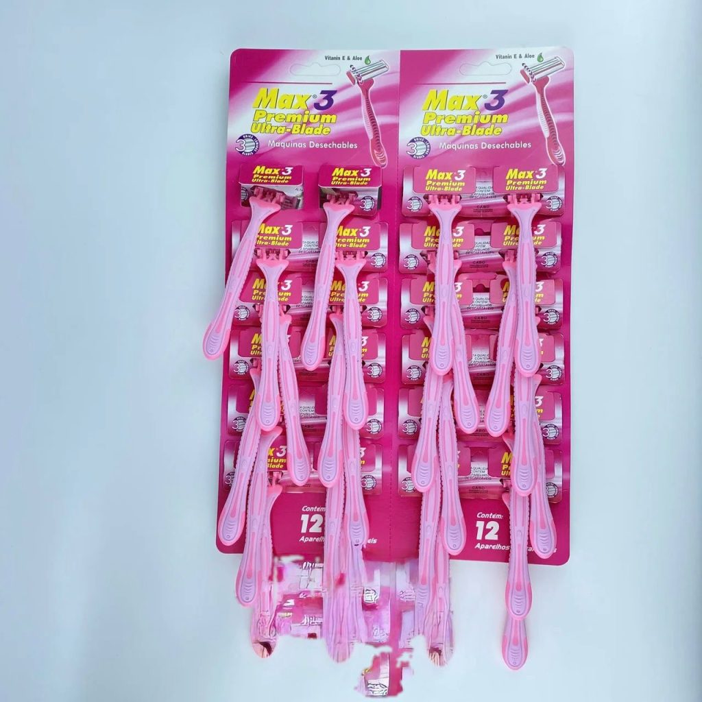 Одноразовые станки для бритья MAX 3 розовые