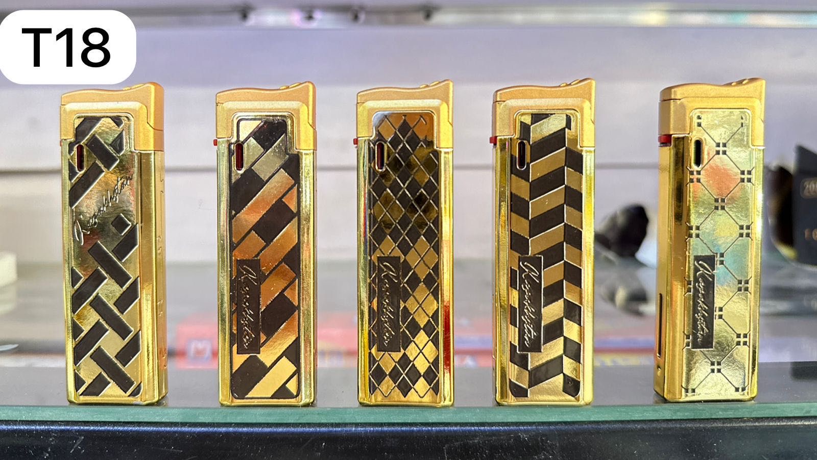 Зажигалка автоген 50/1 Т-18  узор золотые
