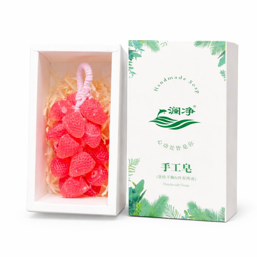 Декоративное натуральное мыло ручной работы Qing Yi. Клубника.
