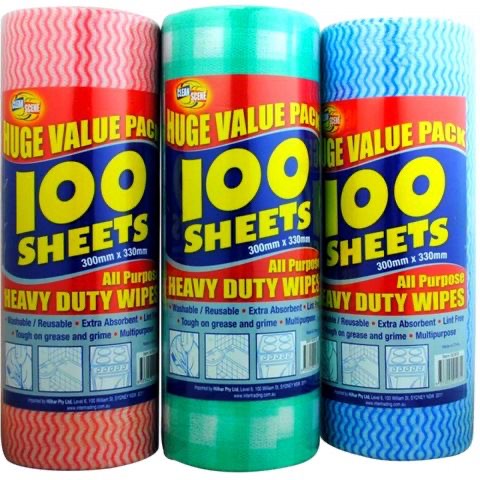 Многоразовые хозяйственные салфетки в рулоне. В упаковке 100 листов