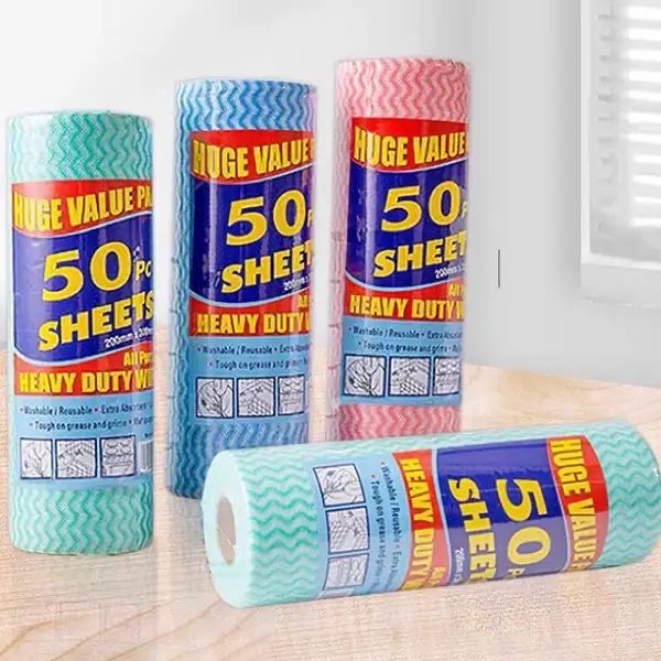 Многоразовые хозяйственные салфетки в рулоне. В упаковке 50 листов