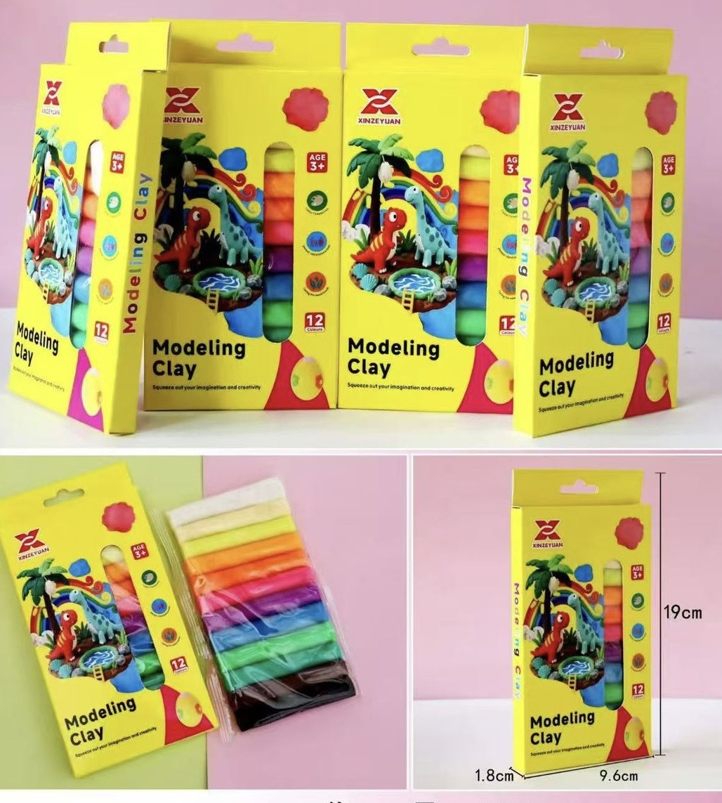 Набор для моделирования из 12 цветов. Глина зефирка.